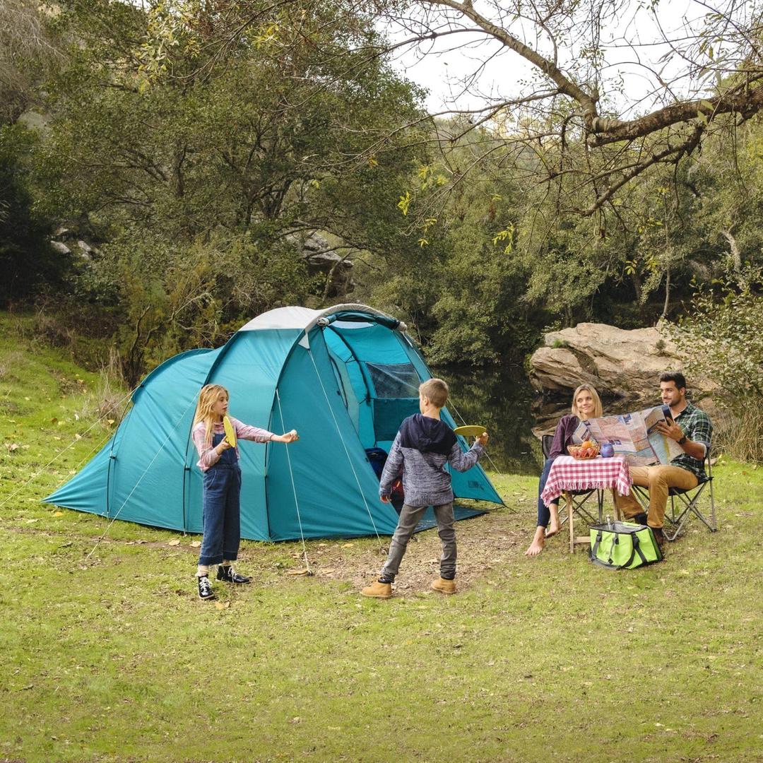 Bestway Pavillo 4-Person Polyester Tent (255 x 400 x 180 cm)OutdoorYou and your family or friends will have a great time camping and spending time in it Ideal for a big family as it offers large living space and can be divided into 2 rooms Provides high l